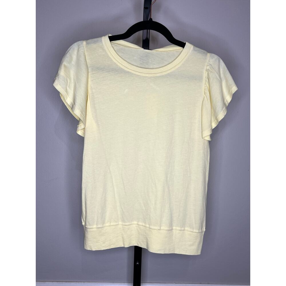 Bobi Los Angeles Flutter Sleeve Tee NWT Sunlight Yellow Top Size S